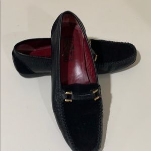 Black loafers leather and suede